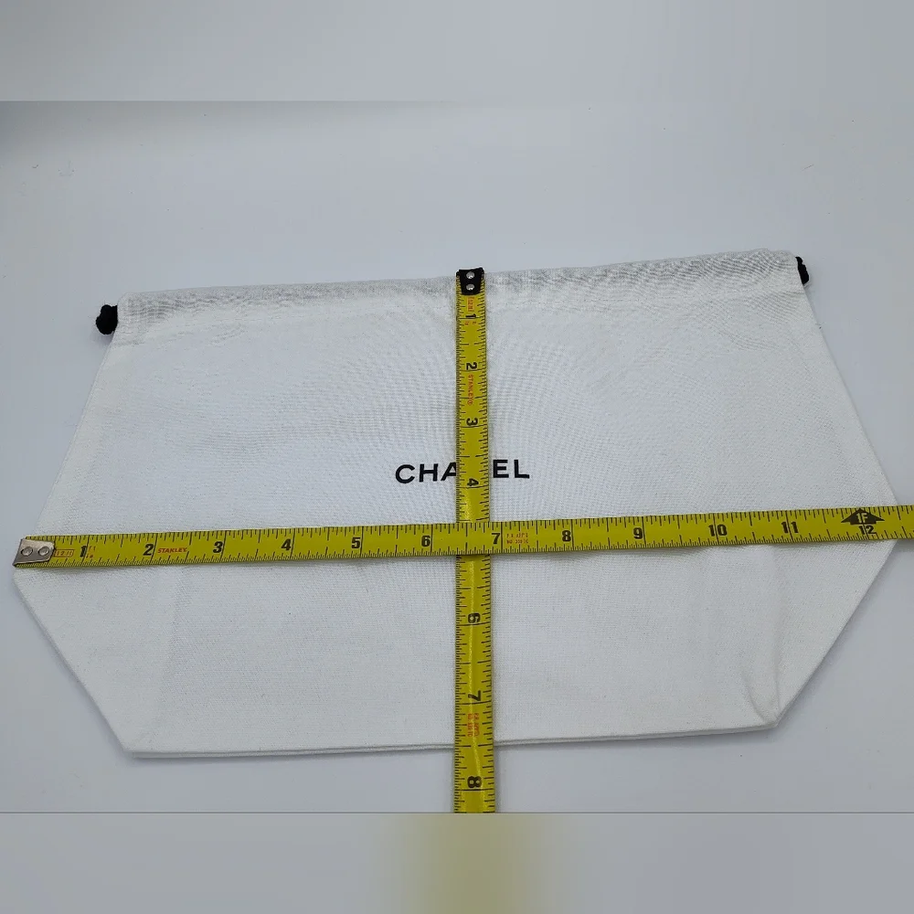 CHANEL White Drawstring Dust Bags Set Of 3 Travel Storage Pouches Authentic NEW - Picture 3 of 8